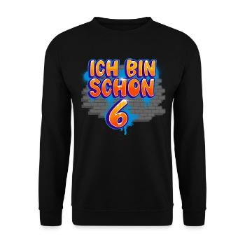 6th Birthday Graffiti - Unisex Sweatshirt - black - Front - Alina (178cm) & Michal (187cm)