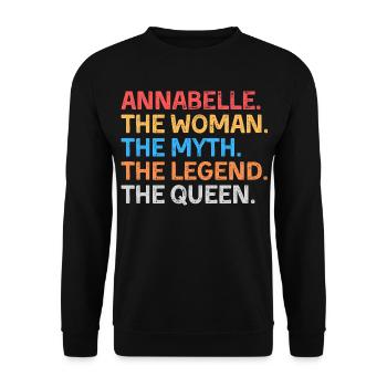 Annabelle La Femme Le Mythe La Légende La Reine - Sweat-shirt Unisexe - noir - Devant - Alina (178cm) & Michal (187cm)