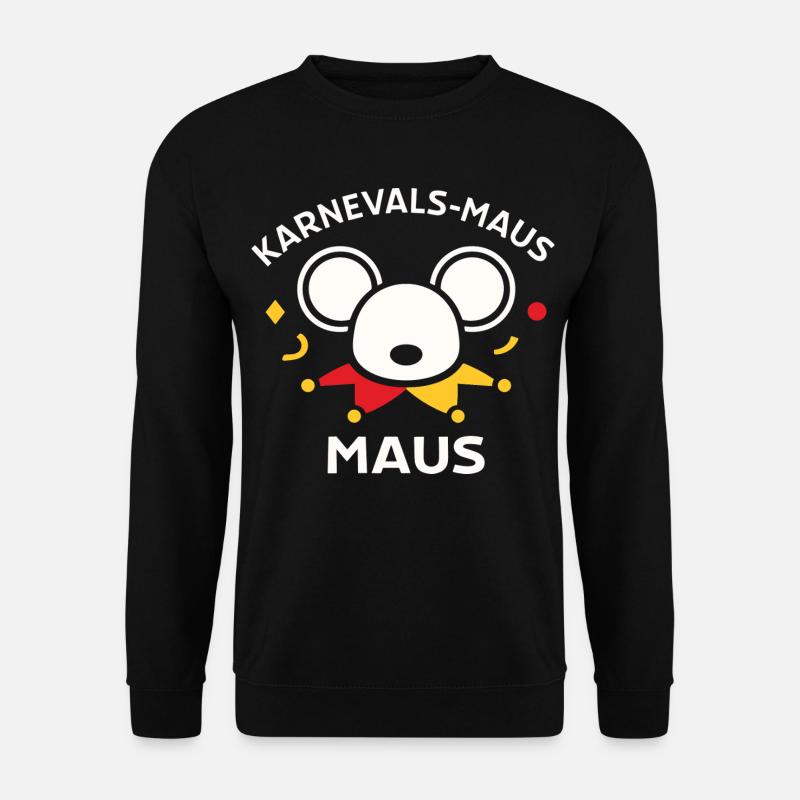 Karnevalsmaus Süßes Faschings-Motiv Geschenk - Unisex Pullover - Schwarz