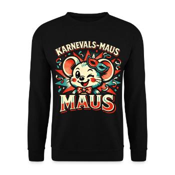 Carnival Mouse Costume Women Funny Carnival - Unisex Sweatshirt - black - Front - Alina (178cm) & Michal (187cm)