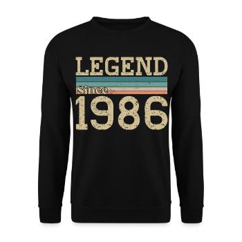 Legende seit 1986 Jubiläum 1986 Vintage - Unisex Pullover - Schwarz - Vorne - Alina (178cm) & Michal (187cm)