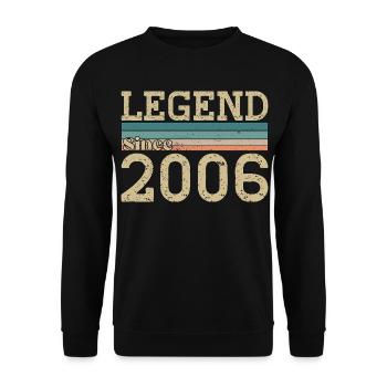 Legend since 2006 Anniversary 2006 Vintage - Unisex Sweatshirt - black - Front - Alina (178cm) & Michal (187cm)