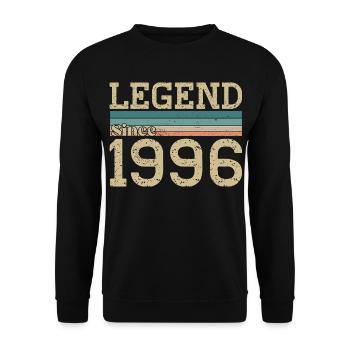 Legend since 1996 Anniversary 1996 Vintage - Unisex Sweatshirt - black - Front - Alina (178cm) & Michal (187cm)