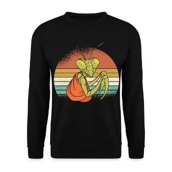 Mantis dans un coucher de soleil rétro - Sweat-shirt Unisexe - noir - Devant - Alina (178cm) & Michal (187cm)