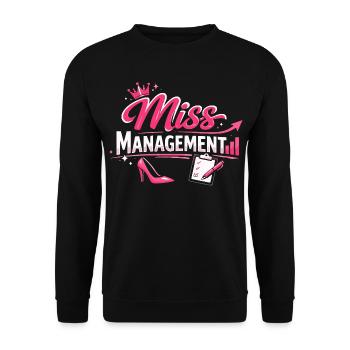 Miss Management Femmes Humour de bureau - Sweat-shirt Unisexe - noir - Devant - Alina (178cm) & Michal (187cm)