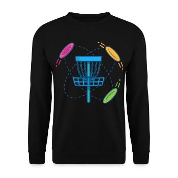 Scène du panier et des disques volants de disc golf - Sweat-shirt Unisexe - noir - Devant - Alina (178cm) & Michal (187cm)