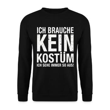 Karneval Fasching Fasnet Kostüm - Unisex Pullover - Schwarz - Vorne - Alina (178cm) & Michal (187cm)