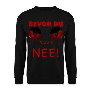 Bevor du fragst - Nee - Unisex Pullover - Schwarz - Vorne - Alina (178cm) & Michal (187cm)