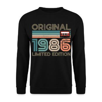 40 ans 40e Anniversaire 1986 Original Vintage - Sweat-shirt Unisexe - noir - Devant - Alina (178cm) & Michal (187cm)