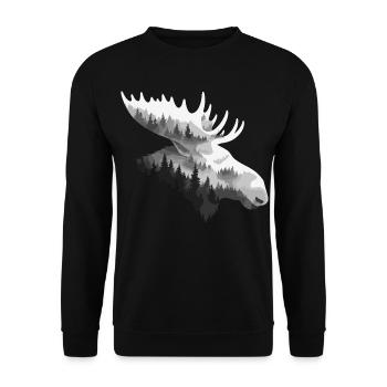 Orignal, Forêt, Nature, Nature sauvage, Plein air, Animal - Sweat-shirt Unisexe - noir - Devant - Alina (178cm) & Michal (187cm)