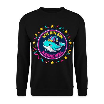 JE SUIS UN KARNEWAL Carnaval Jeu de mots drôle - Sweat-shirt Unisexe - noir - Devant - Alina (178cm) & Michal (187cm)