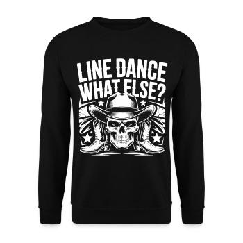 Cowboy en Ligne de Crâne - Sweat-shirt Unisexe - noir - Devant - Alina (178cm) & Michal (187cm)