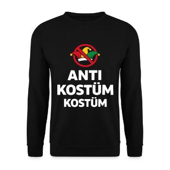 Anti Costume Costume Minimal Carnival Disguise - Unisex Sweatshirt - black - Front - Alina (178cm) & Michal (187cm)