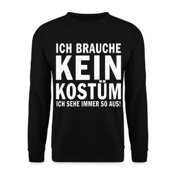 Karneval Fasching Fasnet Kostüm - Unisex Pullover - Schwarz - Vorne - Alina (178cm) & Michal (187cm)