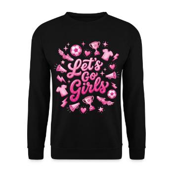 Soccer Football Girl Supporter Woman - Unisex Sweatshirt - black - Front - Alina (178cm) & Michal (187cm)