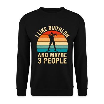 i like biathlon and maybe 3 people - Unisex Sweatshirt - black - Front - Alina (178cm) & Michal (187cm)