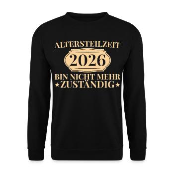 Partial retirement colleague 2026 early retirement gift idea - Unisex Sweatshirt - black - Front - Alina (178cm) & Michal (187cm)
