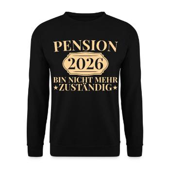 Pension Farewell 2026 Colleague Pensioner Gift - Unisex Sweatshirt - black - Front - Alina (178cm) & Michal (187cm)
