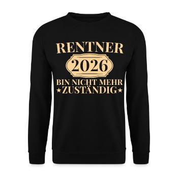 Pension Farewell 2026 Colleague Pensioner Gift Idea - Unisex Sweatshirt - black - Front - Alina (178cm) & Michal (187cm)