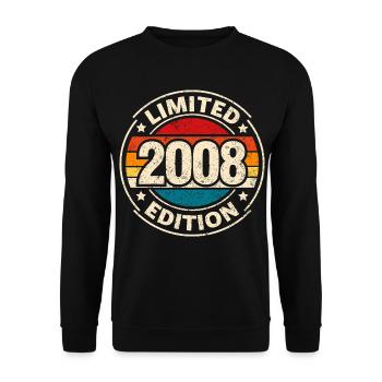 Vintage 2008 – 18. Geburtstag Meilenstein Design - Unisex Pullover - Schwarz - Vorne - Alina (178cm) & Michal (187cm)
