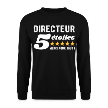 Cadeau Directeur 5 Étoiles - Merci pour tout  - Sweat-shirt Unisexe - noir - Devant - Alina (178cm) & Michal (187cm)