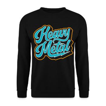 Heavy Metal Retro Script - Unisex Sweatshirt - black - Front - Alina (178cm) & Michal (187cm)