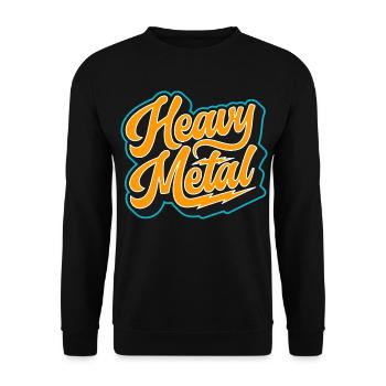 Heavy Metal Bold Script Logo - Unisex Sweatshirt - black - Front - Alina (178cm) & Michal (187cm)