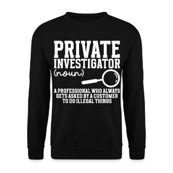 Detective Costume Observation Private Investigator - Unisex Sweatshirt - black - Front - Alina (178cm) & Michal (187cm)