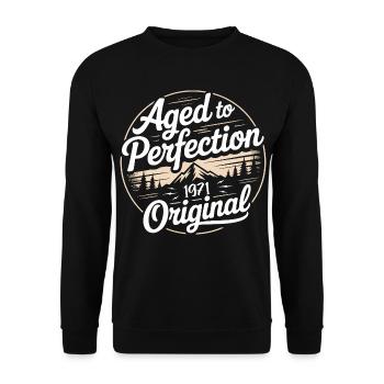 Vintage 1971 Born Retro Original 1971 - Unisex Sweatshirt - black - Front - Alina (178cm) & Michal (187cm)