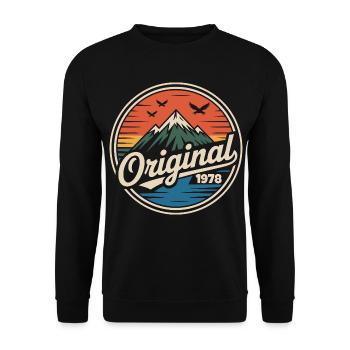 Original 1978 vintage retro 1978 anniversaire - Sweat-shirt Unisexe - noir - Devant - Alina (178cm) & Michal (187cm)