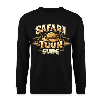 Safari Tour Guide Costume Carnival Africa Zoo - Unisex Sweatshirt - black - Front - Alina (178cm) & Michal (187cm)