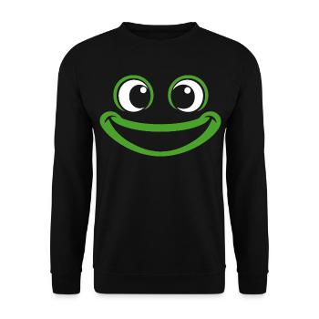 Frog | Big Face Costume Carnival Disguise - Unisex Sweatshirt - black - Front - Alina (178cm) & Michal (187cm)