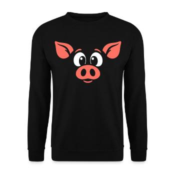 Piglets | Big Face Costume Carnival Disguise - Unisex Sweatshirt - black - Front - Alina (178cm) & Michal (187cm)