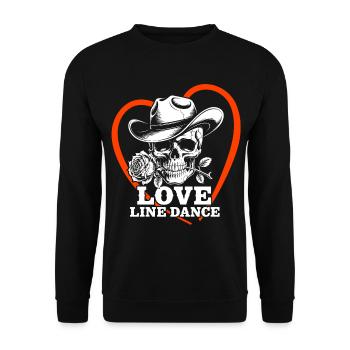 Love Line Dance Skull - Unisex Sweatshirt - black - Front - Alina (178cm) & Michal (187cm)