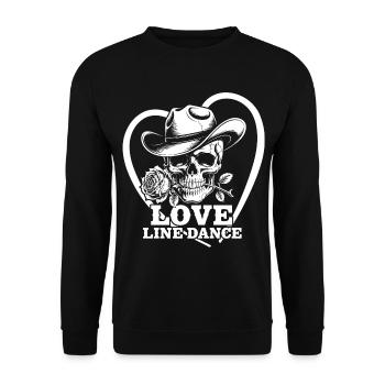 Danse en ligne de l’amour du crâne - Sweat-shirt Unisexe - noir - Devant - Alina (178cm) & Michal (187cm)