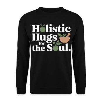 Zertifizierte klinische Kräuterkunde für seelenhaftes Wohlbefinden - Unisex Pullover - Schwarz - Vorne - Alina (178cm) & Michal (187cm)