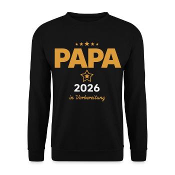 Papa 2026 in Vorbereitung - Unisex Pullover - Schwarz - Vorne - Alina (178cm) & Michal (187cm)