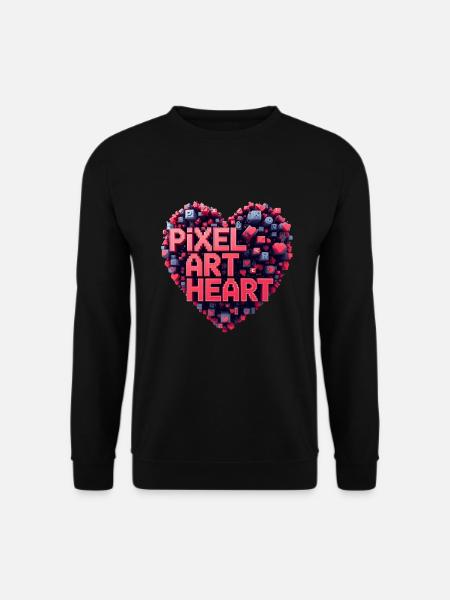 Pixel Art Herz Collage - Unisex Pullover - Schwarz