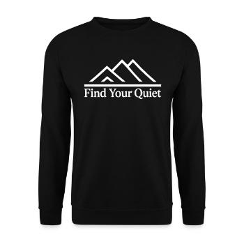 Find Your Quiet Berge Natur Entspannung - Unisex Pullover - Schwarz - Vorne - Alina (178cm) & Michal (187cm)