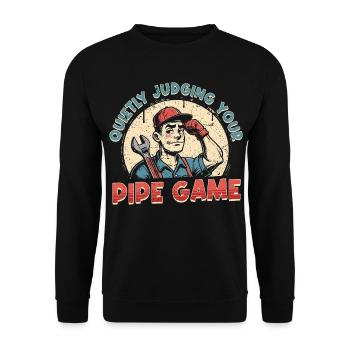 Pipelayer Pipeline Builder Judging Your Pipe Game - Unisex Sweatshirt - black - Front - Alina (178cm) & Michal (187cm)