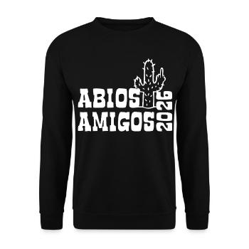 Abios Amigos 2026 - Abitur - Kaktus Geschenk - Unisex Pullover - Schwarz - Vorne - Alina (178cm) & Michal (187cm)