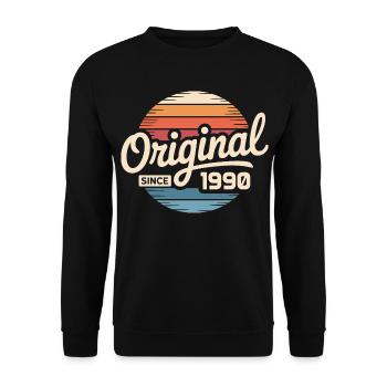 Vintage 1990's Vintage Birthday Gift 1990's - Unisex Sweatshirt - black - Front - Alina (178cm) & Michal (187cm)