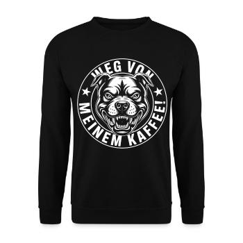 Touches Off Mon Café – Chemise Drôle de Café - Sweat-shirt Unisexe - noir - Devant - Alina (178cm) & Michal (187cm)