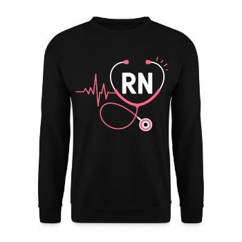 Stéthoscope à battement cardiaque RN - Sweat-shirt Unisexe - noir - Devant - Alina (178cm) & Michal (187cm)