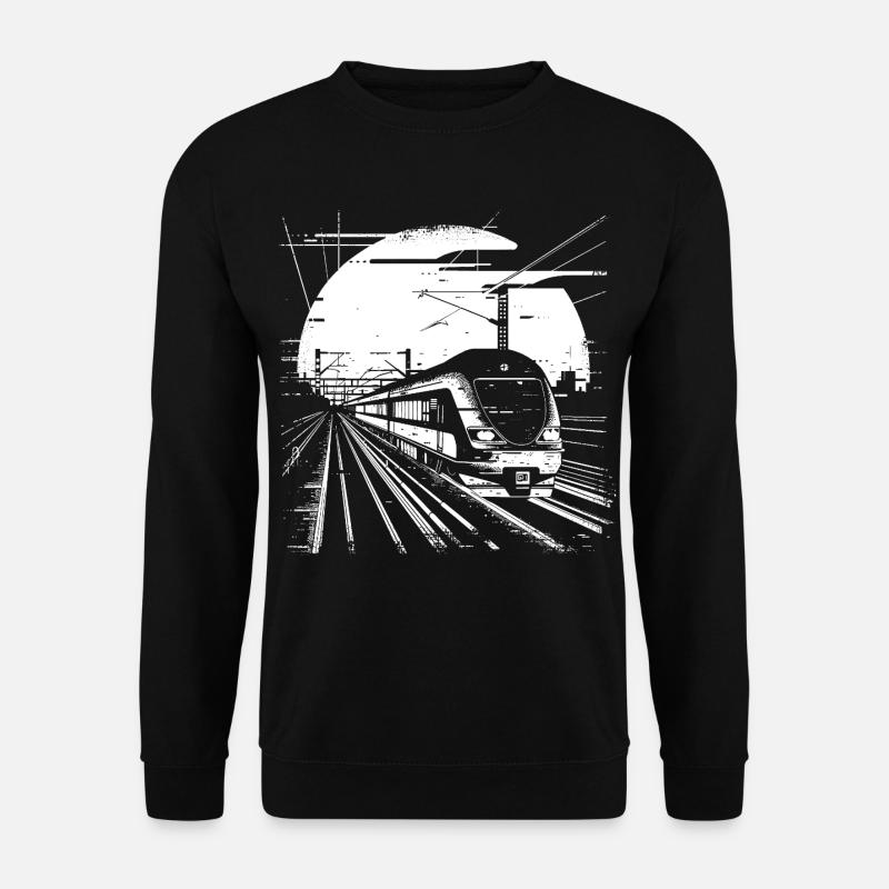 Eisenbahn Zeichnung - Unisex Pullover - Schwarz