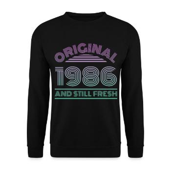 1986 vintage - Unisex Sweatshirt - black - Front - Alina (178cm) & Michal (187cm)