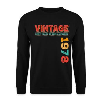 Millésime 1978 - Sweat-shirt Unisexe - noir - Devant - Alina (178cm) & Michal (187cm)