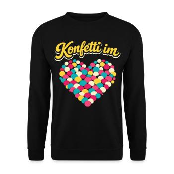 Carnival confetti in the heart - Unisex Sweatshirt - black - Front - Alina (178cm) & Michal (187cm)