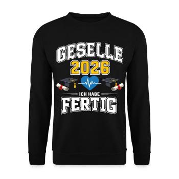 Journeyman's examination passed Gift Journeyman 2026 - Unisex Sweatshirt - black - Front - Alina (178cm) & Michal (187cm)