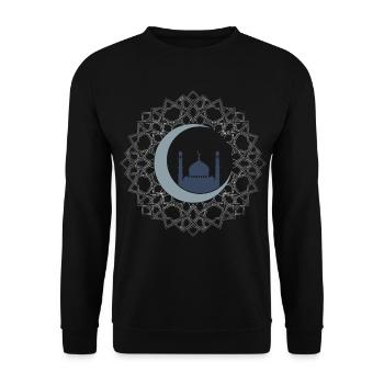 Art Islamique Mosquée Croissant Lune Élégant - Sweat-shirt Unisexe - noir - Devant - Alina (178cm) & Michal (187cm)